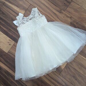 3T white flower girl dress